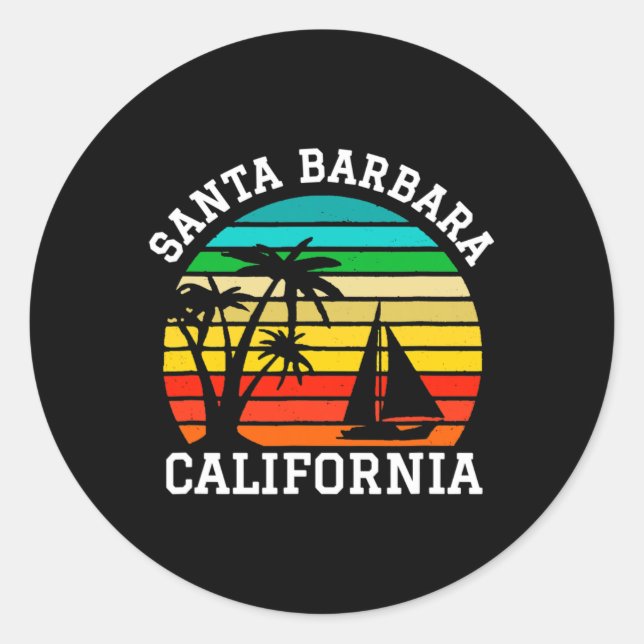 Santa Barbara California Shirts Matching Family Va Classic Round Sticker (Front)