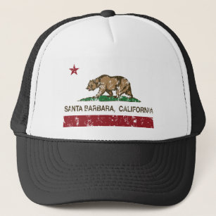 santa barbara california state flag trucker hat