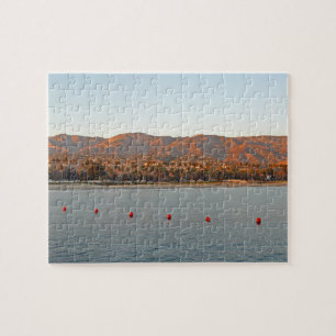 Santa Barbara, California sunset mountains Jigsaw Puzzle