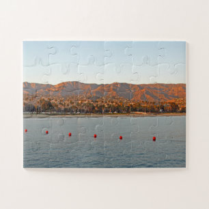 Santa Barbara, California sunset mountains Jigsaw Puzzle