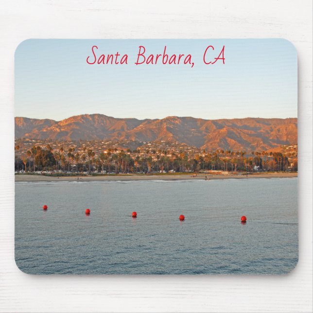 Santa Barbara, California sunset mountains Mouse Pad (Front)