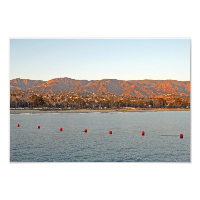 Santa Barbara, California sunset mountains Photo Print (Front)