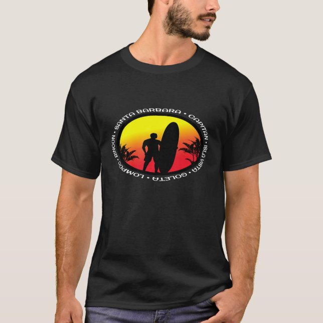 Santa Barbara California Surf Fans Premium T-Shirt (Front)