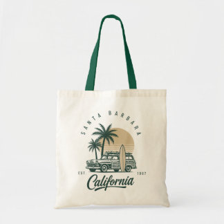 Santa Barbara California Vintage Surf Station Wago Tote Bag