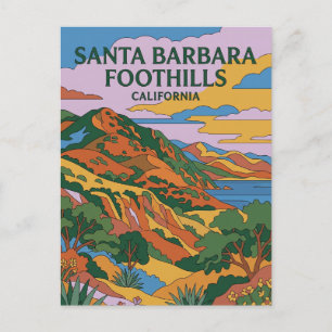 Santa Barbara Foothills California Postcard