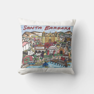 Santa Barbara Map Throw Pillow