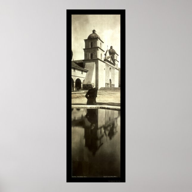 Santa Barbara Mission Photo 1908 Poster (Front)