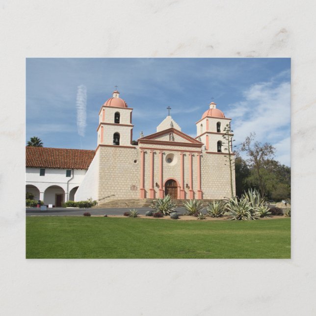 Santa Barbara Spanish Mission, California Postcard (Front)