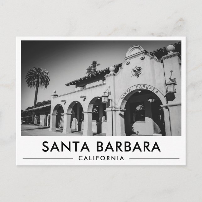 Santa Barbara Train Station Spanish Architecture Postcard (Front)