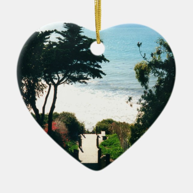 Santa Barbara Views Ceramic Ornament (Front)