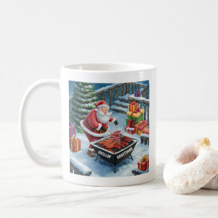 Santa Barbecue Christmas Coffee Mug