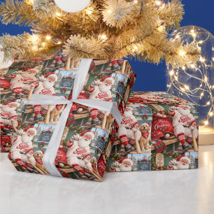 Santa Baseball Christmas Funny Holiday Baseball Wrapping Paper