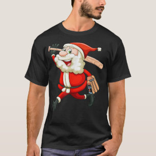 Santa Baseball Player Christmas Cute Sport XMas Pa T-Shirt