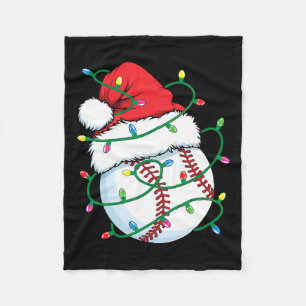 Santa Baseball Sports Ball Men Boys Christmas Xmas Fleece Blanket
