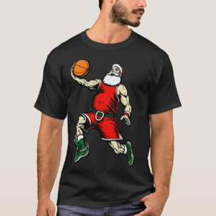 Santa Basketball  Christmas T-Shirt