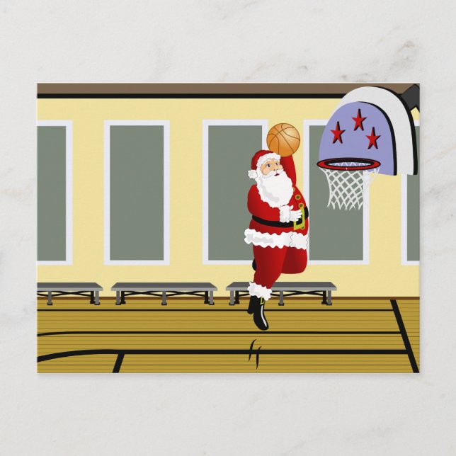 Santa Basketball Postcard (Front)