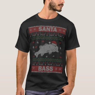 Santa Bass Ugly Christmas Sweater Fishing