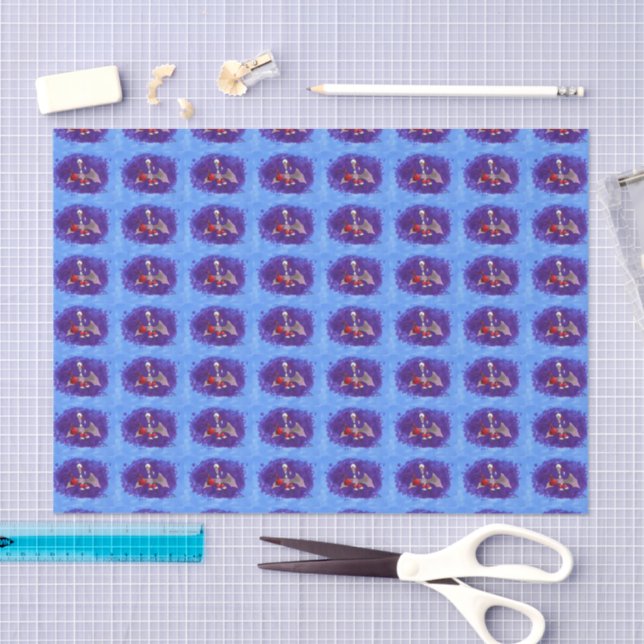 Santa Bat blue tissue paper (Craft)