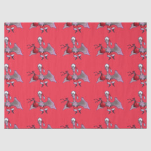 Santa Bat red tissue paper medium