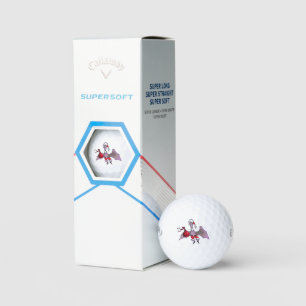 Santa Bat white Callaway Supersoft golf balls 3 pk
