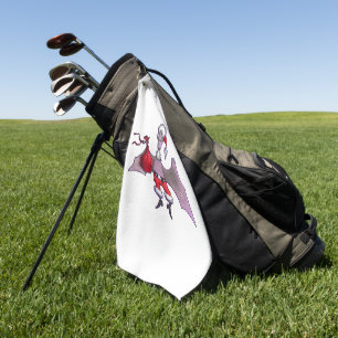 Santa Bat white golf towel