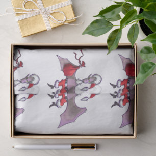 Santa Bat white tissue paper medium