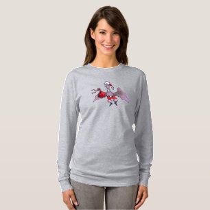Santa Bat women gray long sleeve T-shirt
