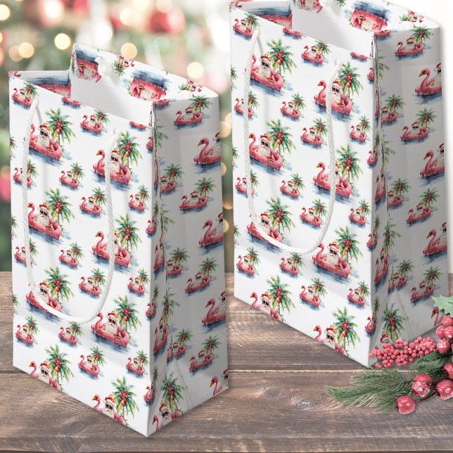 Santa Beach Christmas Small Gift Bag (Santa Beach Christmas Small Gift Bag)