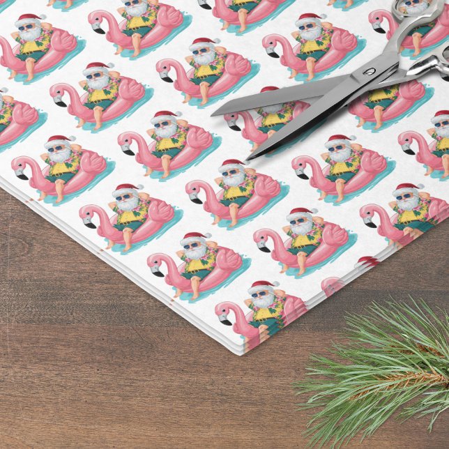 Santa Beach Christmas Tissue Paper (Santa Beach Christmas Tissue Paper)