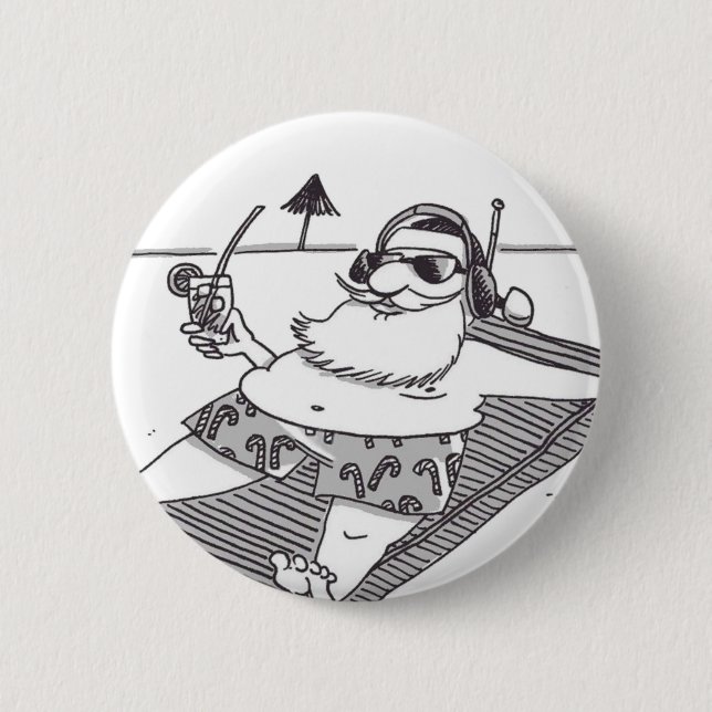 Santa Beach Time button (Front)