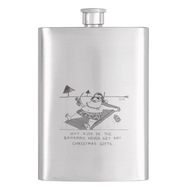 Santa Beach Time stainless steel flask (Front)