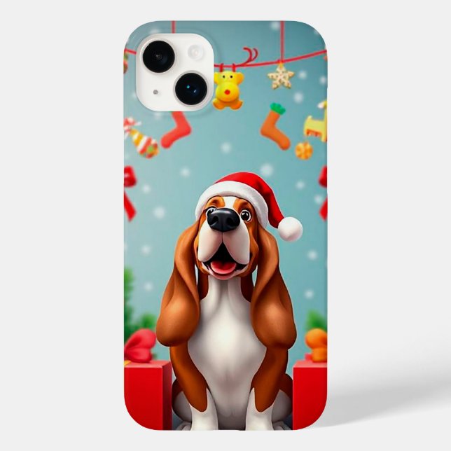 🎄 Santa Beagle Charm ✨ Cute Christmas Dog Case-Mate iPhone Case (Back)