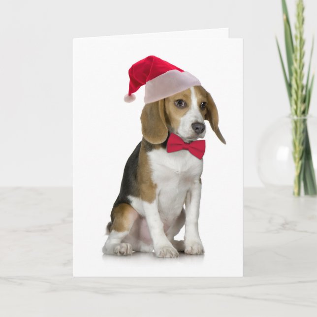 Santa Beagle Christmas Card (Front)