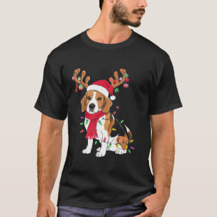 Santa Beagle Christmas Lights Xmas Dog Lover Men W T-Shirt