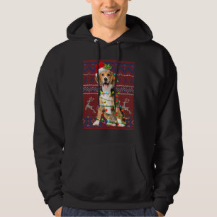 Santa Beagle Christmas Tree Light Pajama X Mas Mat Hoodie
