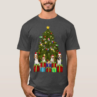 Santa Beagle Christmas Tree With Light Funny Xmas  T-Shirt