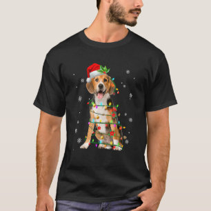 Santa Beagle Christmas Tree Xmas Pajama Dog T-Shirt