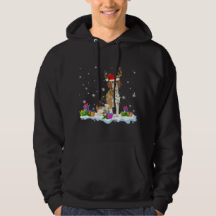 Santa Beagle Funny Lights Santa Reindeer Dog Lover Hoodie