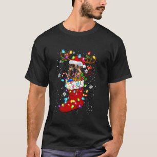 Santa Beagle In Christmas Socks Lover Kids Family  T-Shirt