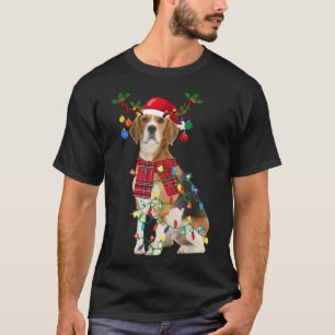 Santa Beagle reindeer Light Christmas T-Shirt