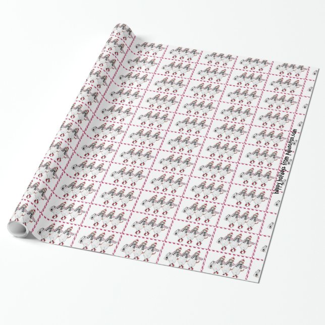 Santa Beagles Wrapping Paper. Paper (Unrolled)