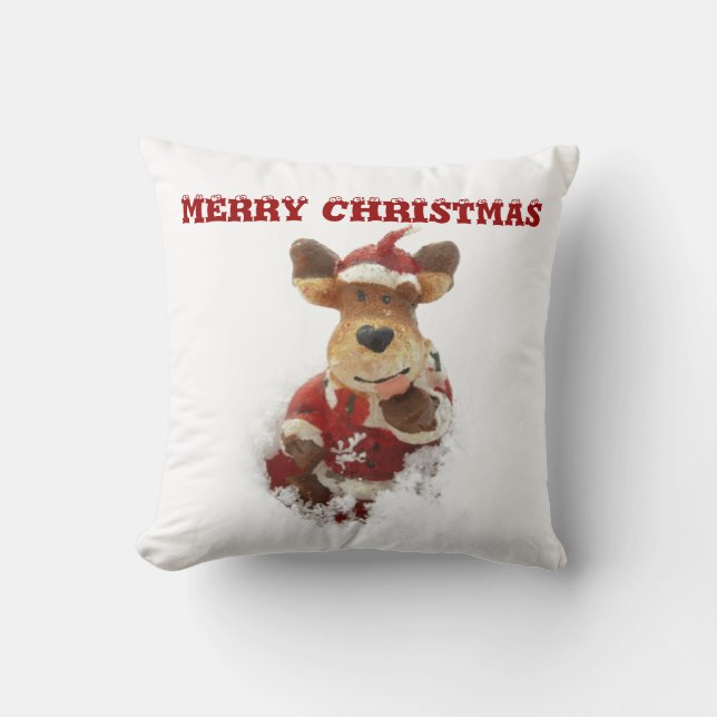 Santa  Bear In The Snow Cushion (Front)
