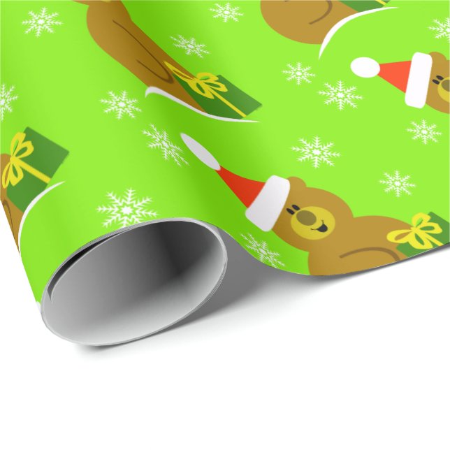 Santa Bear Kids Christmas Wrapping Paper (Roll Corner)