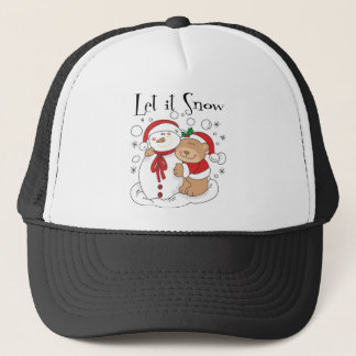 Santa Bear & Snowman Let It Snow Trucker Hat
