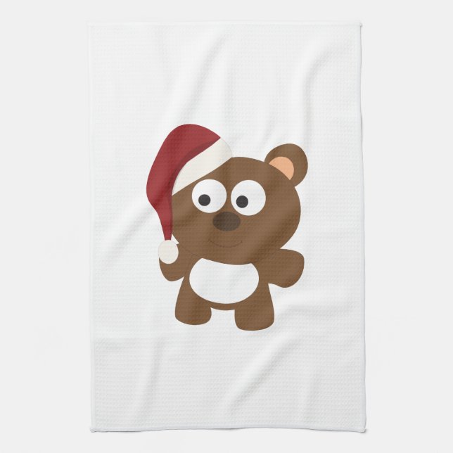 Santa Bear Tea Towel (Vertical)