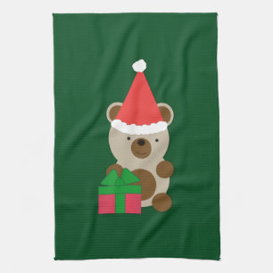 Santa Bear Tea Towel