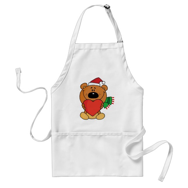 Santa Bear with Heart Standard Apron (Front)