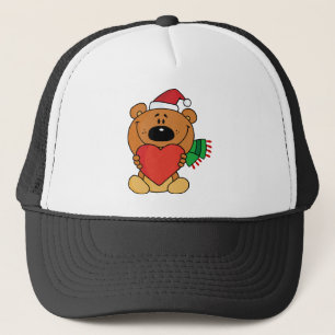 Santa Bear with Heart Trucker Hat