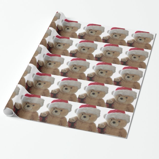 Santa bear with little bear wrapping paper (Unrolled)
