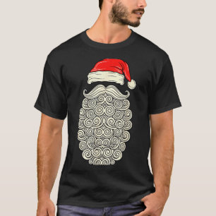 Santa beard swirl illustration funny christmas mem T-Shirt